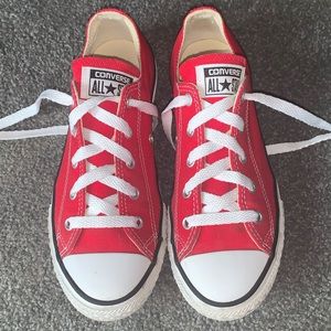 Red Converse Chuck Taylor low tops - kids size 3